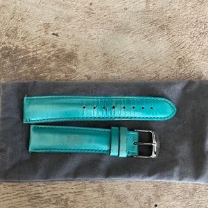 Michele patent leather aqua watch band